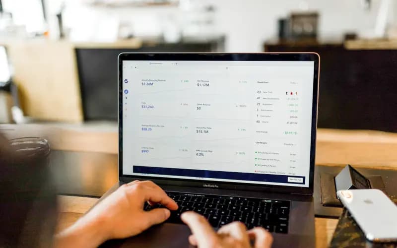 Marketing dashboard showing percentage increases in various metrics